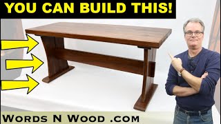 Walnut Bench with Simple Joinery! 👌 Plans Available
