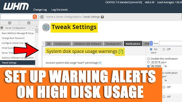 How to setup System disk space usage warning notifications in WHM?