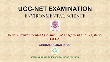 UGC NET Unit 8 Part 8; Environmental assessment, Management and Legislation