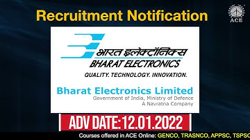 BEL invites application for the post Trainee Engineer -I & Project Engineer-I | Last Dt. 27.01.2022