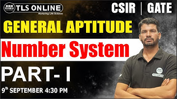 GENERAL APTITUDE | CSIR | GATE | Number System | Part - I | SANJAY SINGH