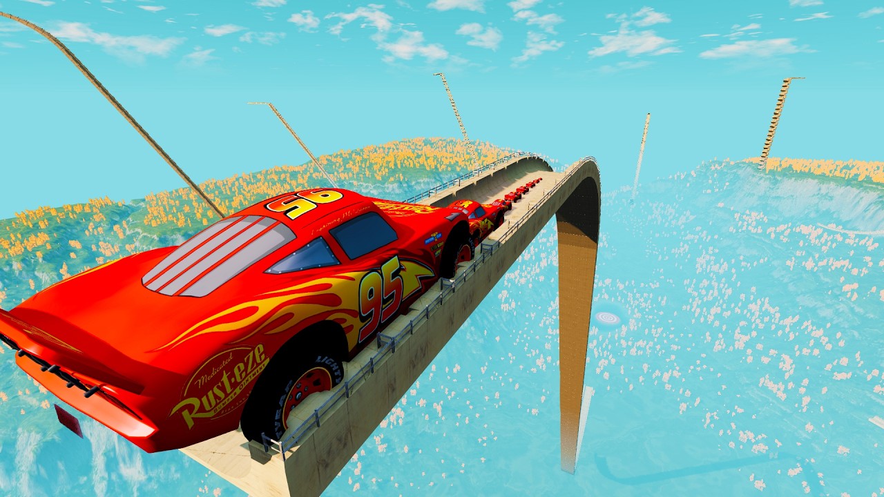 Big vs Small McQueen & Giant Ramp | BeamNG.drive