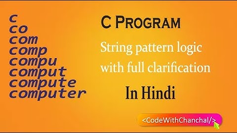 Pattern program in c [IN HINDI] | string pattern in c | c language pattern programs
