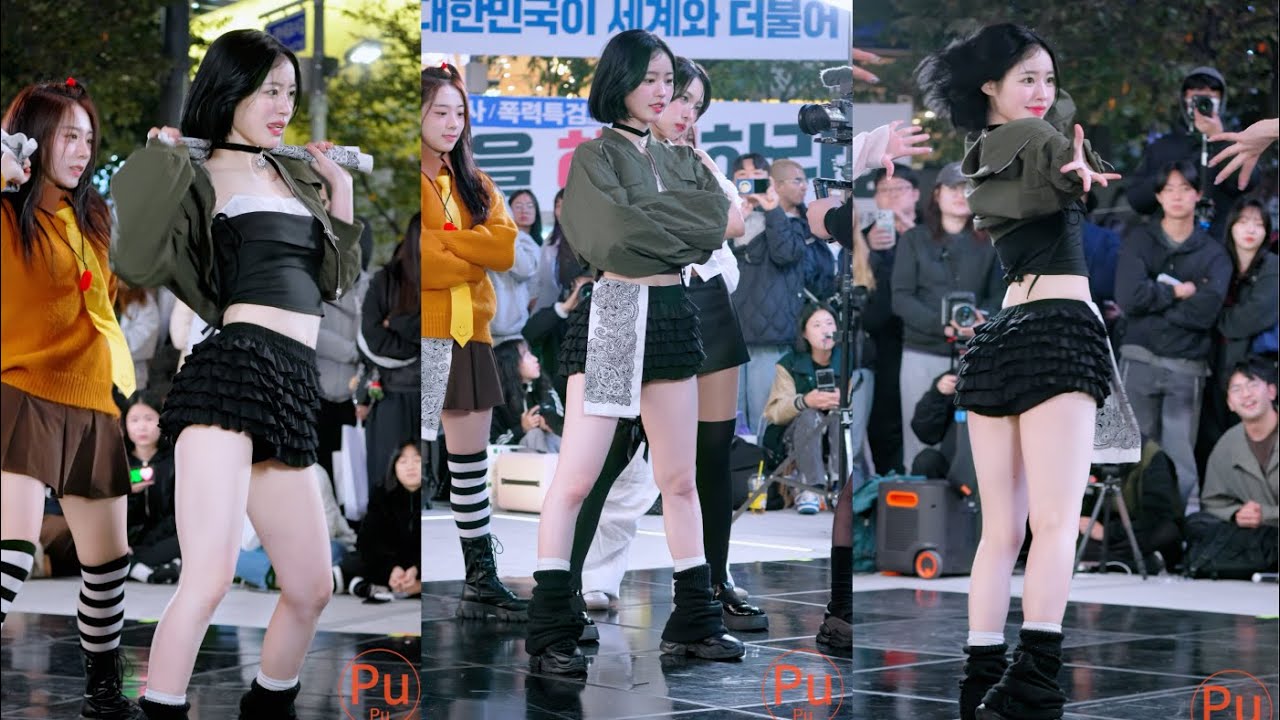 아트비트 유빈 ARTBEAT YUBIN 미야오 MEOVV - 버닝업 BURNING UP 251026 신촌 버스킹 직캠 ARTBEAT HALLOWEEN BUSKING FANCAM