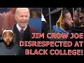 Black college students turn their backs on joe biden as he fear mongers about racism during speech