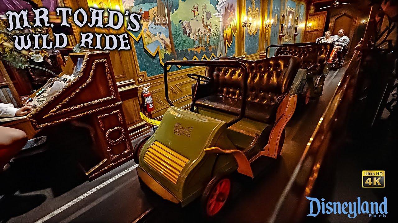Mr. Toad's Wild Ride On Ride Low Light 4K POV Disneyland 2024 08 08