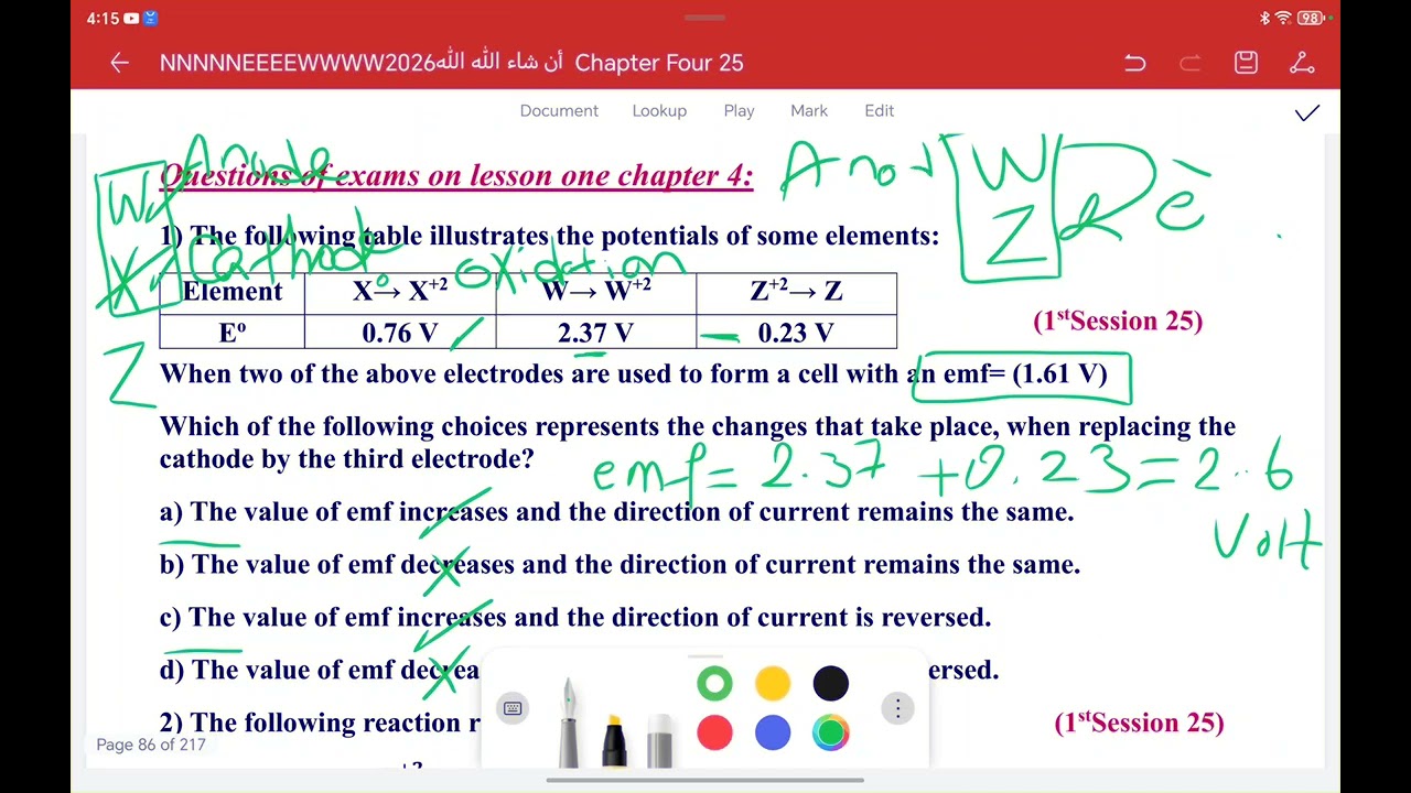 Electrochemistry lesson one final exam question answer sec.3 Chemistry ⚛️ 