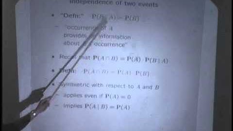 Lec 3, Statistics, Independence, Independence of Two Events