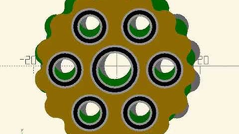 3 phase cycloidal drive in OpenSCAD