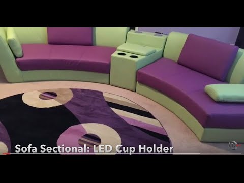 sofa sectional led cup holder youtube sectional with led lights
