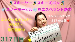 【317日目】#ウィンタースポーツ ■ スキーヤー■ スキーズボン■ スノーモービルをエスペラント語で‼️  #語学 #暗記 #スキーヤー #スキー #スノーモービル #エンジェルナンバー #317