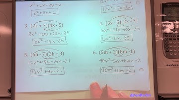 Algebra 1 Unit 6 9.3 Multiplying Polynomials