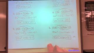Algebra 1 Unit 6 9.3 Multiplying Polynomials
