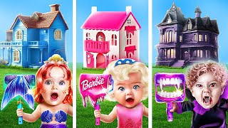Um Desafio De Casa Colorida! Vampiro vs Barbie vs Sereia!