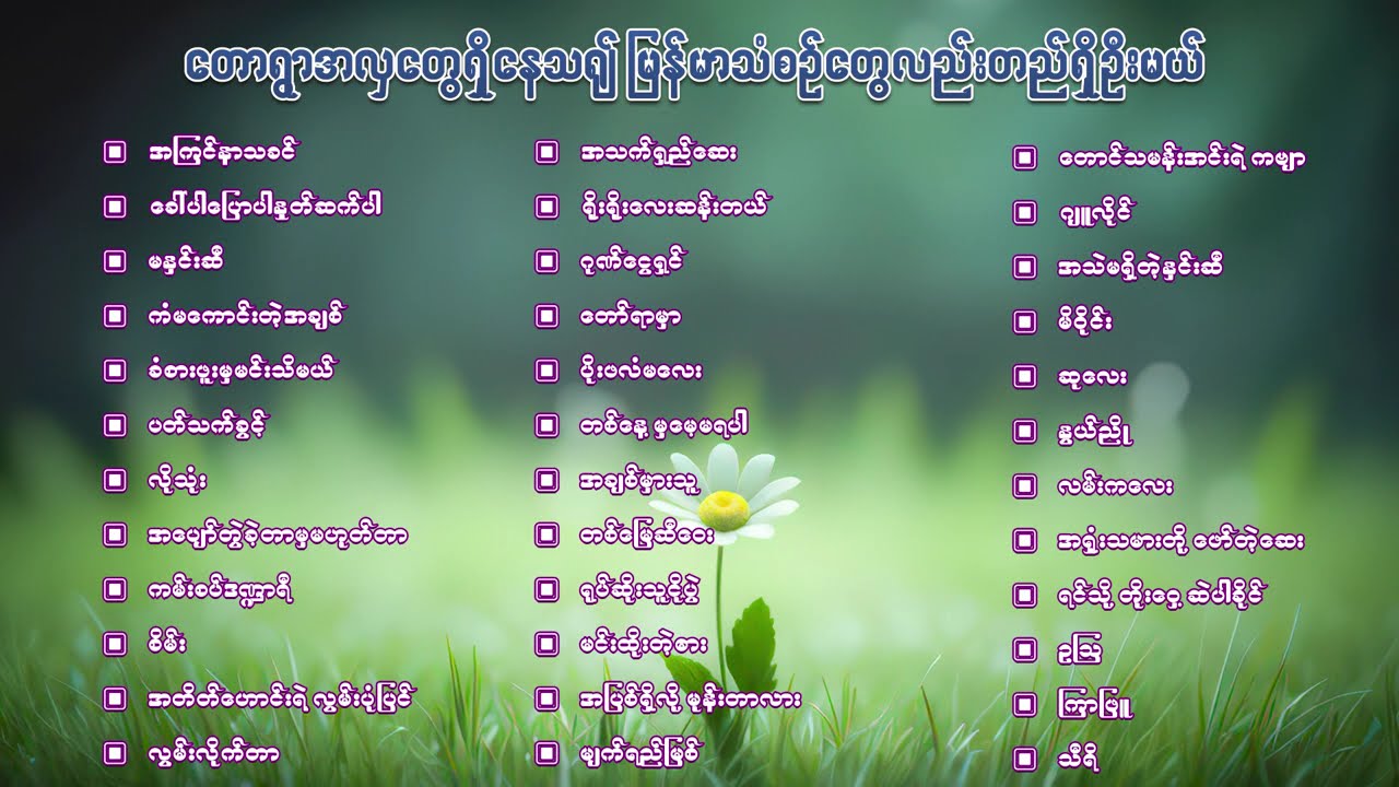 တောရွာအလှတွေရှိနေသ၍ မြန်မာသံစဉ်တွေလည်းတည်ရှိဦးမယ်