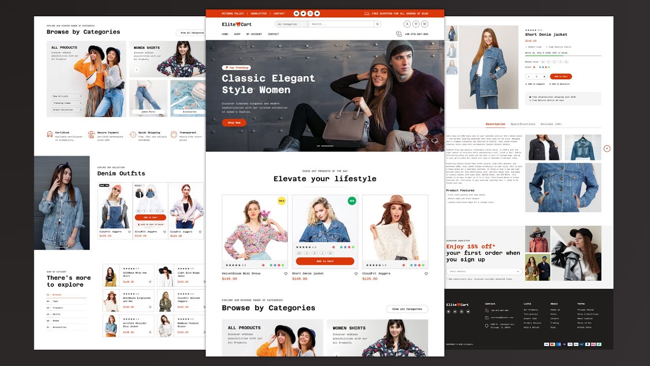 Build an Ecommerce Website using HTML CSS and JavaScript | Frontend Projects