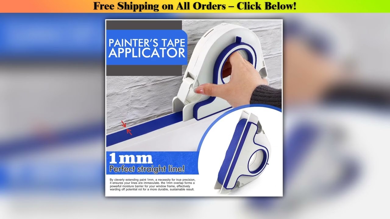 Painter Masking Tape Applicator with Barrier and Special Corner Attachment for Painting Decorating