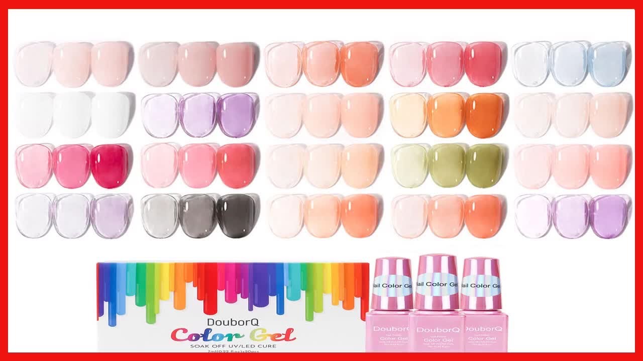 Great product DouborQ 20 Colors Jelly Crystal Gel Nail Polish Set