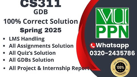 CS311 GDB 100% Correct Solution Spring 2025 CS311 GDB  Solution 2025 #cs311 #cs311gdb #vuppn