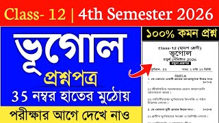 Cl 12 4Th Semester Geography Suggestion 2026 Cl 12 Geography Suggestion Semester 4