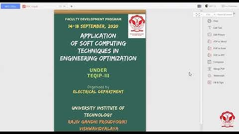 Faculty Development Program on Application of Soft Computing Techniques in Engineering Optimization