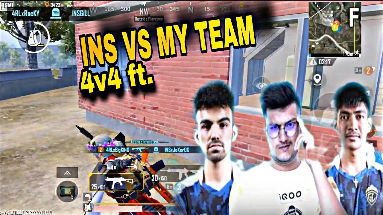 Team INS vs My Team 4v4 Fight In BGMI Tornament \\ sorry bro @jokertopg ...