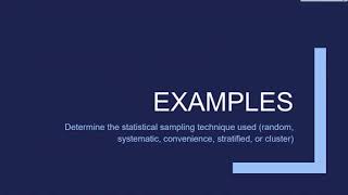 Module One Lesson Three Statistical Sampling