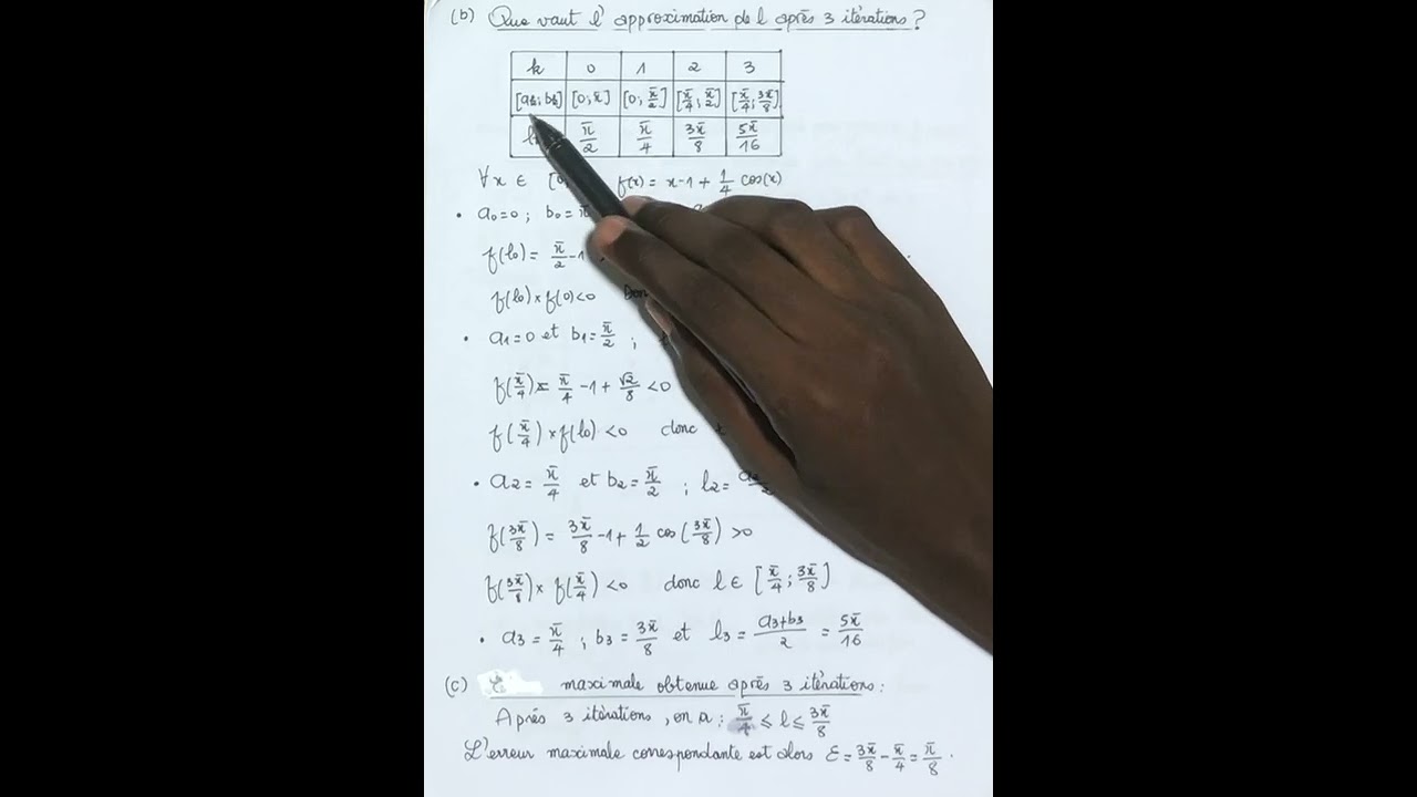 Algorithmique numérique : A faire obligatoirement. Dichotomie et pont fixe pour  l=1-1/4cos(l)