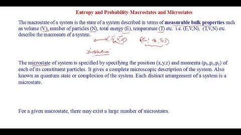 Microstates and Macrostates
