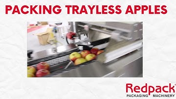 Redpack P325E-T flowrapping trayless apples at 60 PPM