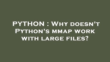 PYTHON : Why doesn