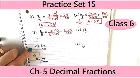 6th Std Math Practice Set 15 / Decimal Fractions / Standard 6 practice set 15 Maharashtra  Board