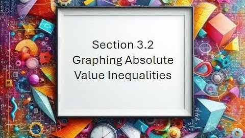 3.2 Graphing Absolute Value Inequalities