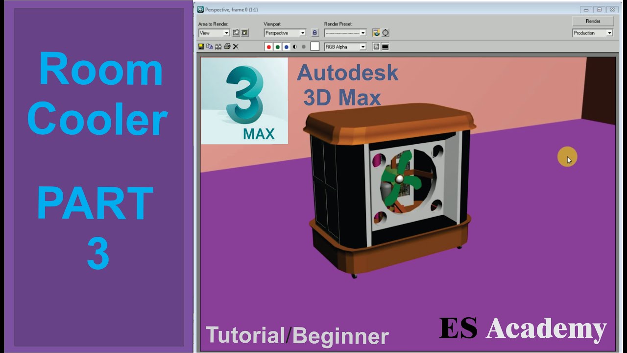 Make Room air Cooler in 3ds Max. /Professionally make water air cooler