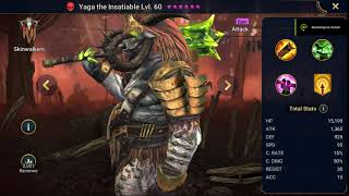 Raid Shadow Legends Hero Showcase Yaga The Insatiable Lv 60 Youtube