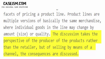 Product Line Pricing Case Study Help - Caseism.com