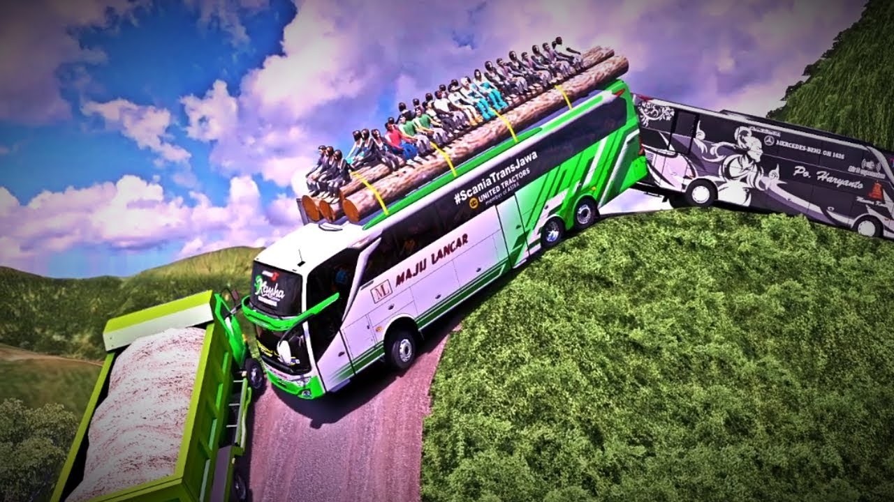 Horror Trip by Bus on Mountain Roads Loaded with Passengers Over Capacity | Euro Truck Simulator 2
