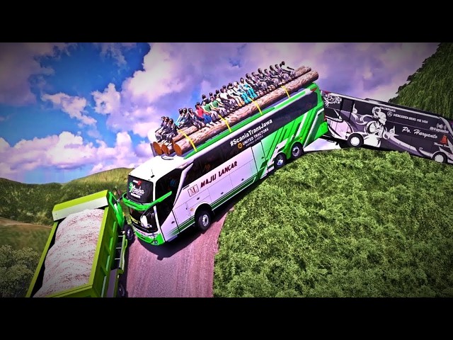 Horror Trip by Bus on Mountain Roads Loaded with Passengers Over Capacity | Euro Truck Simulator 2