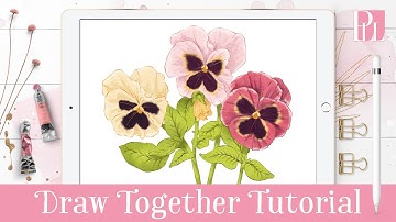 How to Draw Pansies - A Floral Step by Step Procreate Tutorial