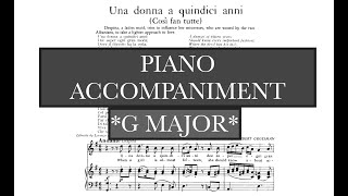 Una donna a quindici anni (W. A. Mozart) - G Major Piano Accompaniment