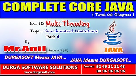 Core Java-Multi-Threading-Synchronized Limitations-Part 4