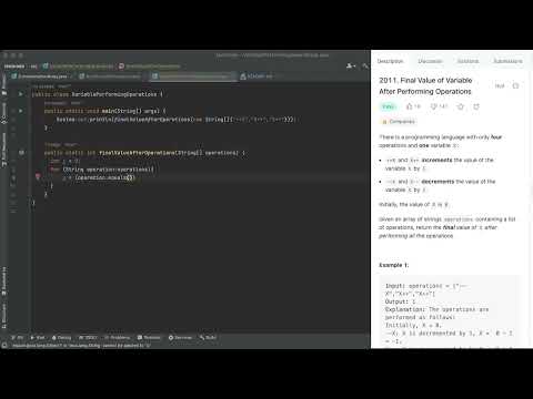 2011. Final Value of Variable After Performing Operations || LeetCode 2011 || Java Solution