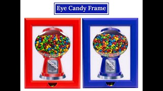 Gumball Machine Cadre Photo Mural Jaune - Distributeur Bonbons Et Souvenirs