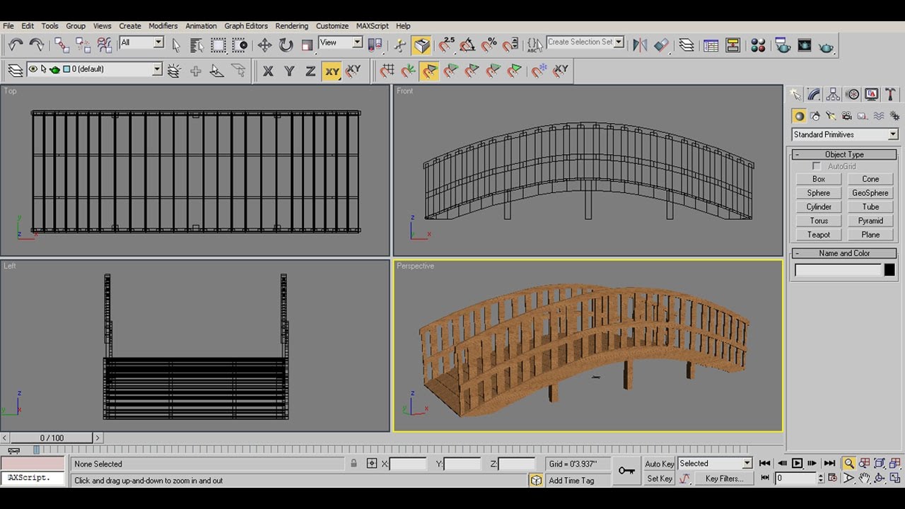 How To Modeling A Garden Wooden Bridge In 3ds Max - YouTube