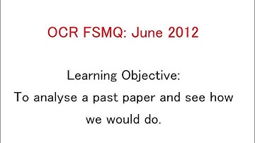 OCR FSMQ Additional Mathematics - Past Paper 6: June 2012
