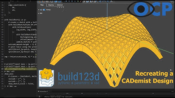 Creating a table using surface modeling in build123d (recreated from CADemist)