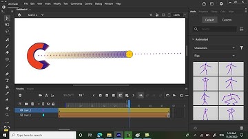 catching a ball animation in Adobe Animate 2021