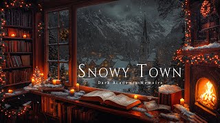 Hazy Window View Over a Snowy Cathedral Town ❄️ Dark Academia Winter Ambience for Reading & Writing