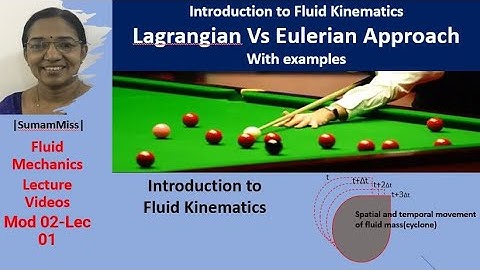 Hydrodynamics/Kinematics -Lagrangian Vs Eulerian |Sumam Miss| FLUID MECHANICS Lecture Videos:M2-L15
