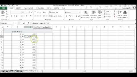 Excel Demonstration   Normal Quantile Plot